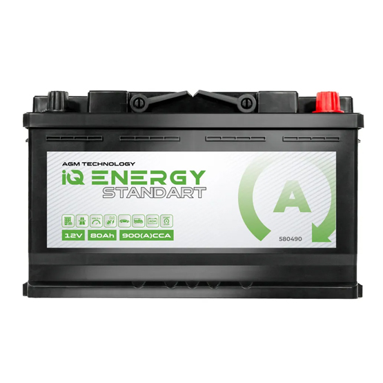IQ Energy Standart AGM 80 A/h 900 A R+ 315х175х190 мм - 3