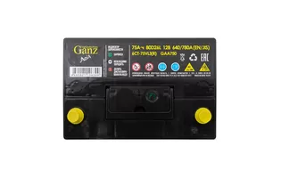 Ganz Asia 75 A/h 640 A R+ 260x175x225 мм - 3