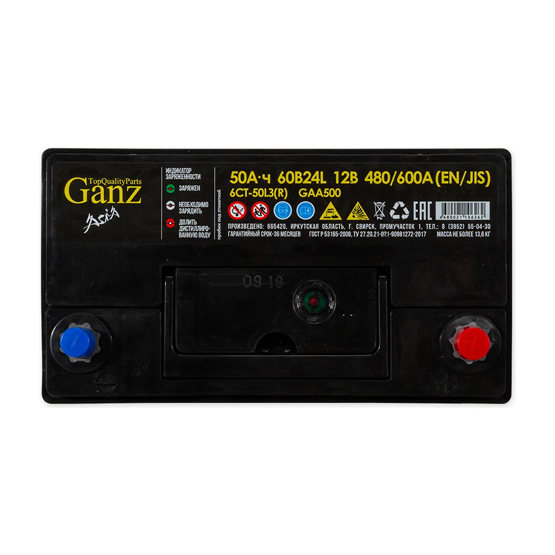 Ganz Asia 50 A/h 480 A R+ 238x128x220 mm - 3