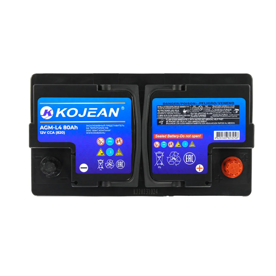 Kojean AGM 80 A/h 820 A R+ 315x175x190 мм - 3
