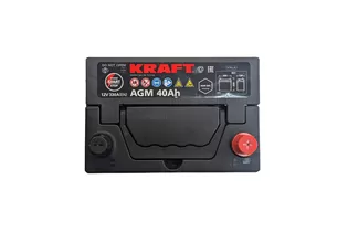 Kraft AGM 40 A/h 330 A R+ 200x135x220 мм - 3