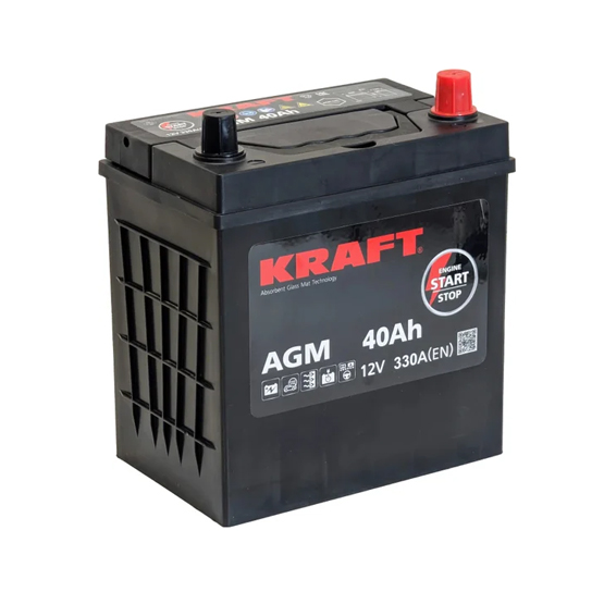 Kraft AGM 40 A/h 330 A R+ 200x135x220 мм - 2