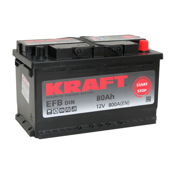 Kraft EFB 80 R 80 A/h 800 A R+ 315x175x190 мм - 2