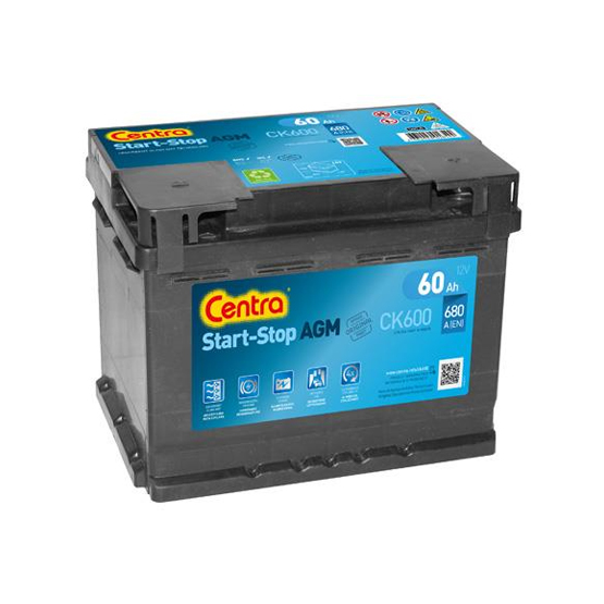 Centra Start-Stop AGM CK600 60 A/h 680 A R+ 242x175x190 мм - 1