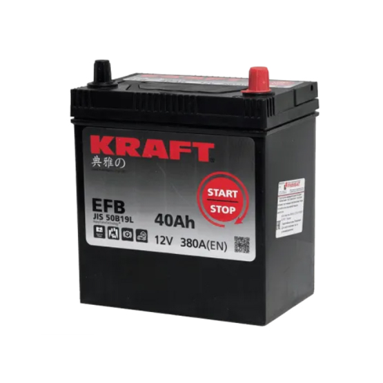 Kraft EFB Asia 40 JR 40 A/h 380 A R+ 196x126x220 мм - 1