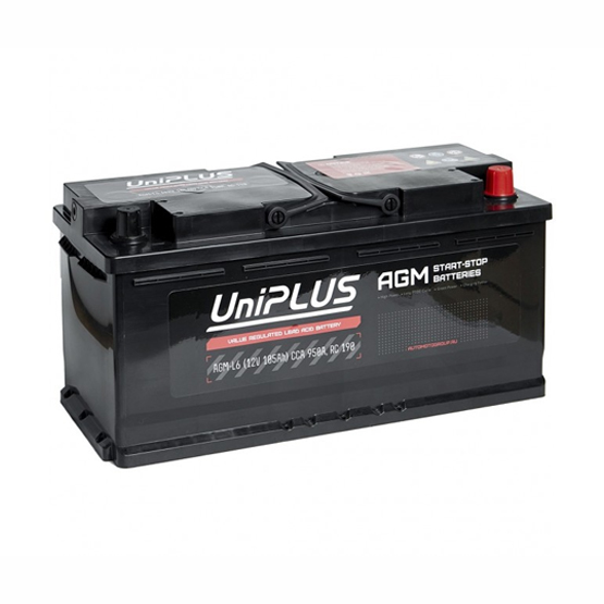 UniPlus AGM 105 A/h 950 А R+ 393x175x190 мм - 1