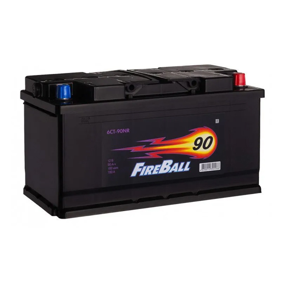 FIRE BALL 6СТ-90 NR Euro 90 A/h 780 A R+ 353x175x190 мм - 1