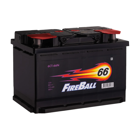 FIRE BALL 6СТ-66 NR Euro 66 A/h 560 A R+ 278x175x190 мм - 1