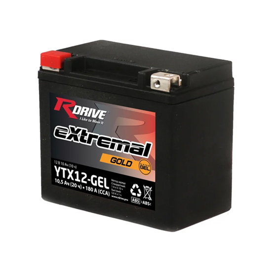 RDrive Extremal Gold YTX12-GEL 10 A/h 180 A L+ 150x87x130 мм - 1