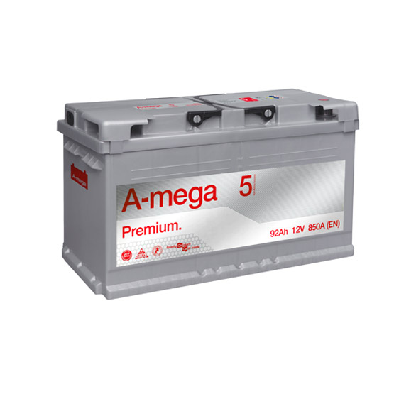 A-MEGA Premium 92 A/h 850A R+ 6СТ-92-А3 353x175x190 мм - 1