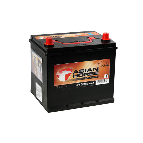 Asian Horse 60 A/h 540 A R+ борт. 230x175x225 мм - 1
